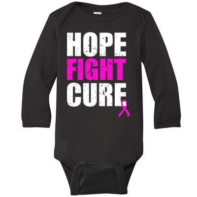 Hope Fight Cure Breast Cancer Baby Long Sleeve Bodysuit