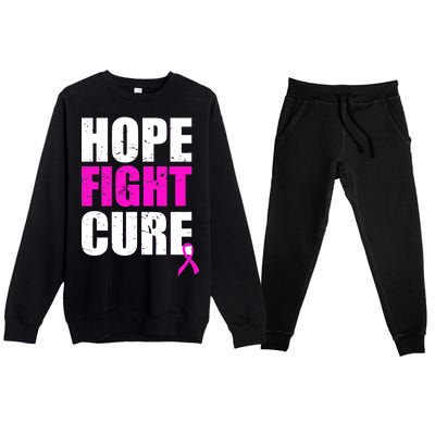 Hope Fight Cure Breast Cancer Premium Crewneck Sweatsuit Set