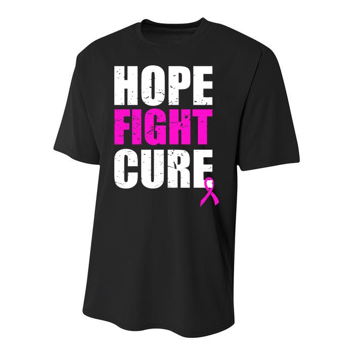 Hope Fight Cure Breast Cancer Youth Performance Sprint T-Shirt