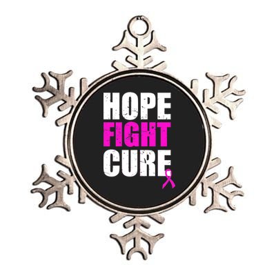 Hope Fight Cure Breast Cancer Metallic Star Ornament