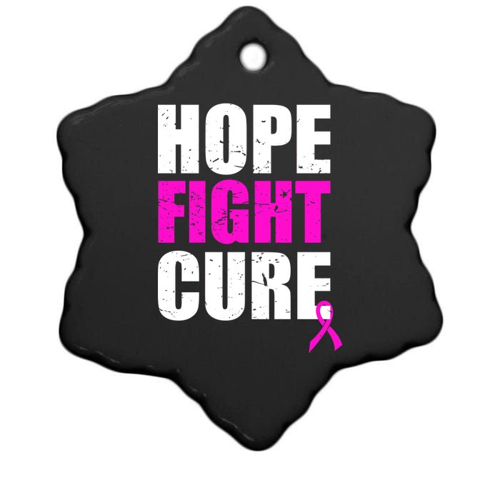 Hope Fight Cure Breast Cancer Ceramic Star Ornament