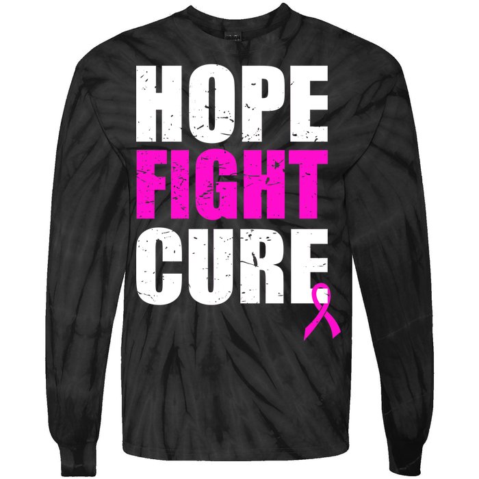 Hope Fight Cure Breast Cancer Tie-Dye Long Sleeve Shirt