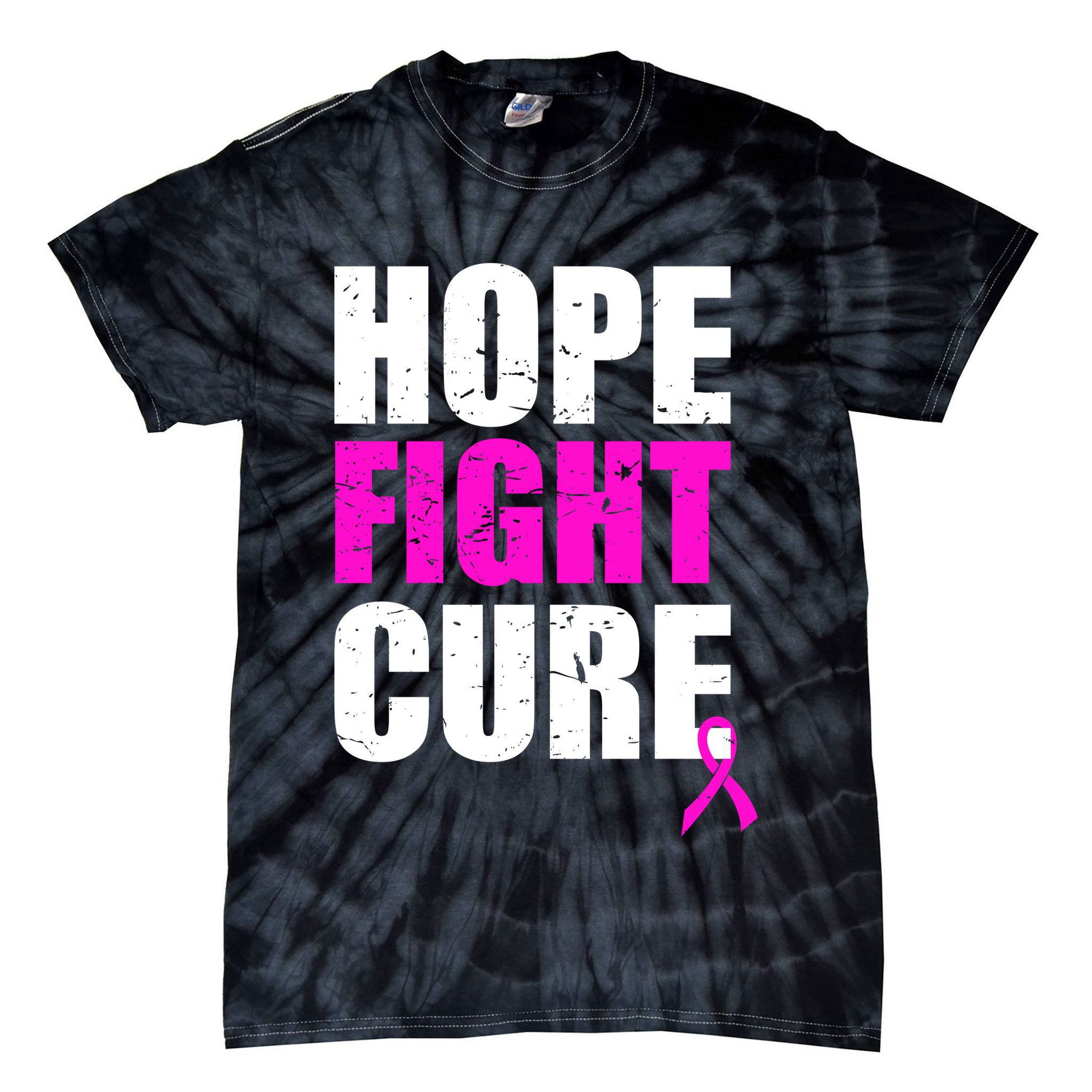 Hope Fight Cure Breast Cancer Tie-Dye T-Shirt