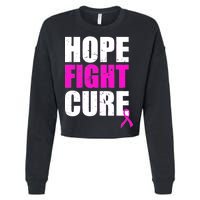 Hope Fight Cure Breast Cancer Cropped Pullover Crew