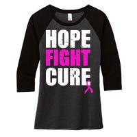 Hope Fight Cure Breast Cancer Women's Tri-Blend 3/4-Sleeve Raglan Shirt