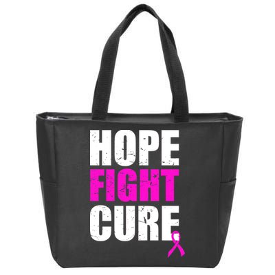 Hope Fight Cure Breast Cancer Zip Tote Bag