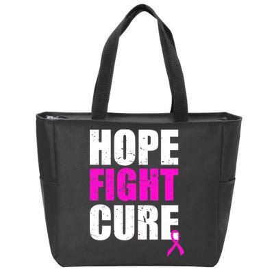 Hope Fight Cure Breast Cancer Zip Tote Bag