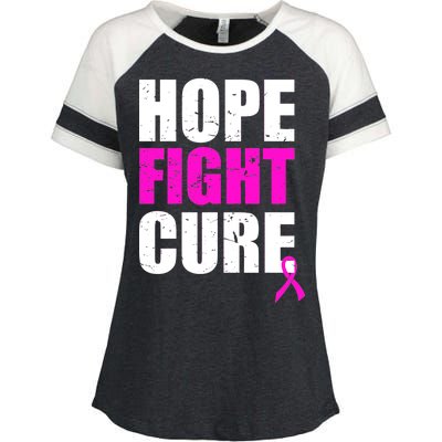 Hope Fight Cure Breast Cancer Enza Ladies Jersey Colorblock Tee