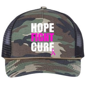 Hope Fight Cure Breast Cancer Retro Rope Trucker Hat Cap