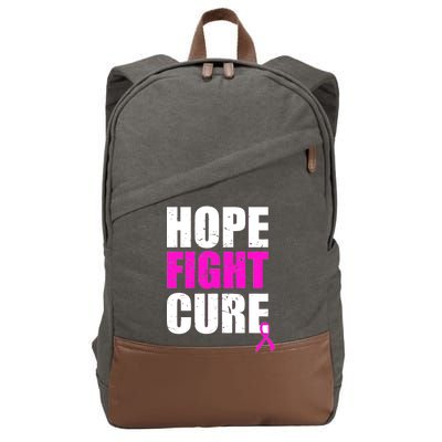 Hope Fight Cure Breast Cancer Cotton Canvas Backpack