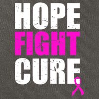 Hope Fight Cure Breast Cancer Cotton Canvas Backpack