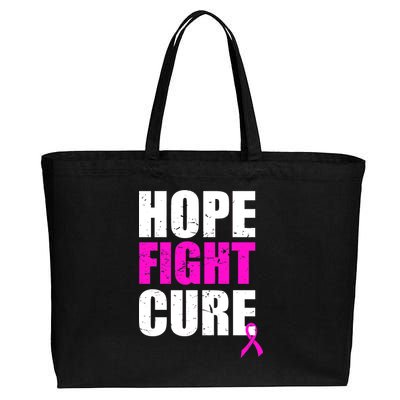 Hope Fight Cure Breast Cancer Cotton Canvas Jumbo Tote