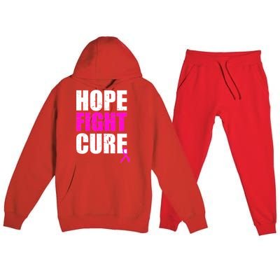 Hope Fight Cure Breast Cancer Premium Hooded Sweatsuit Set