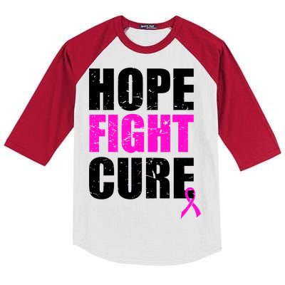 Hope Fight Cure Breast Cancer Kids Colorblock Raglan Jersey