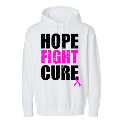 Hope Fight Cure Breast Cancer Garment-Dyed Fleece Hoodie