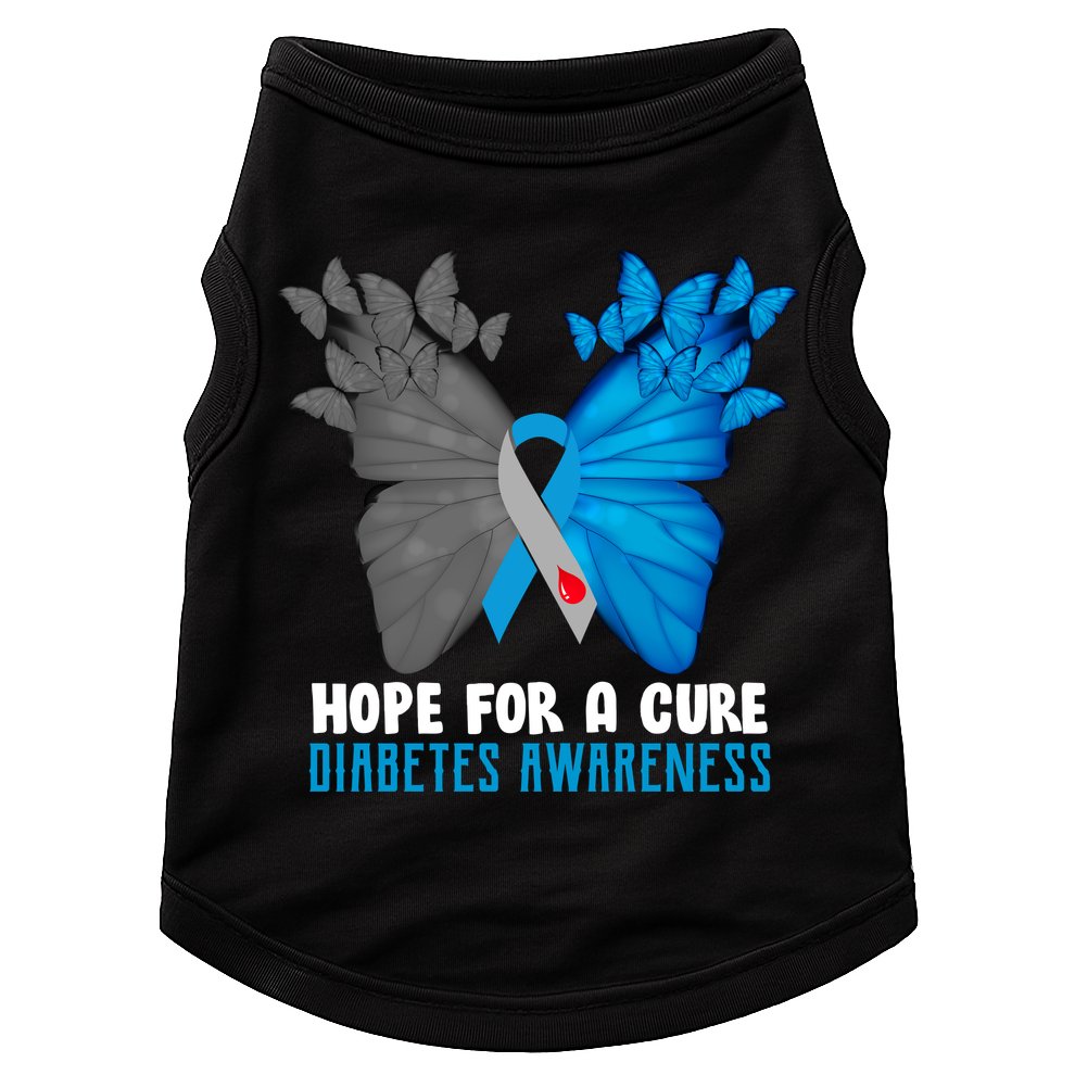 Hope For A Cure Diabetes Awareness Butterfly Doggie Tank