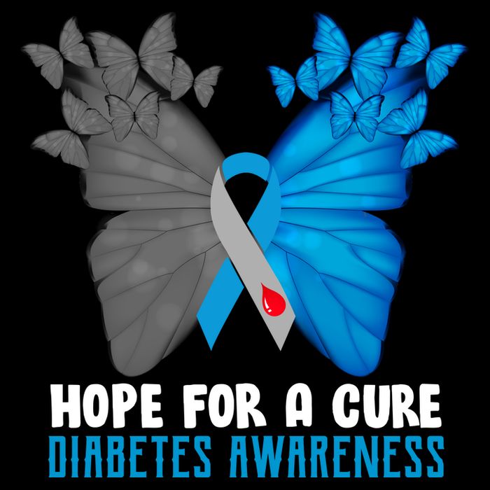 Hope For A Cure Diabetes Awareness Butterfly Cooling Performance Crew T-Shirt