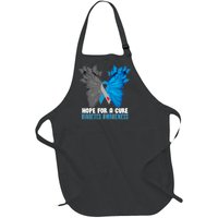 Hope For A Cure Diabetes Awareness Butterfly Full-Length Apron With Pockets