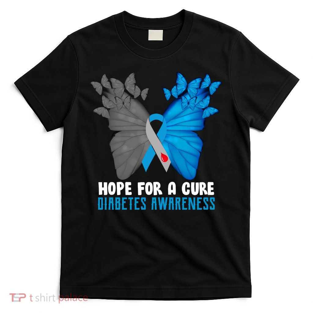 Hope For A Cure Diabetes Awareness Butterfly T-Shirt