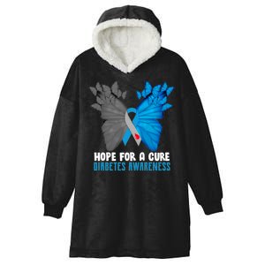 Hope For A Cure Diabetes Awareness Butterfly Hooded Wearable Blanket