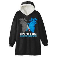 Hope For A Cure Diabetes Awareness Butterfly Hooded Wearable Blanket