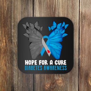 Hope For A Cure Diabetes Awareness Butterfly Coaster