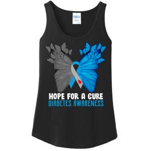 Hope For A Cure Diabetes Awareness Butterfly Ladies Essential Tank