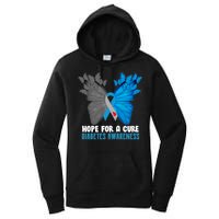 Hope For A Cure Diabetes Awareness Butterfly Women's Pullover Hoodie