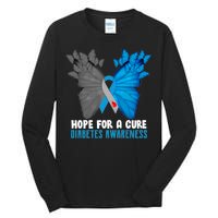 Hope For A Cure Diabetes Awareness Butterfly Tall Long Sleeve T-Shirt