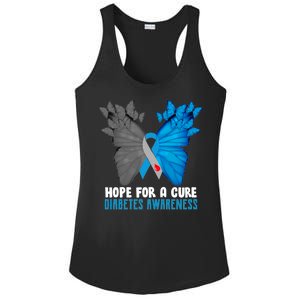 Hope For A Cure Diabetes Awareness Butterfly Ladies PosiCharge Competitor Racerback Tank