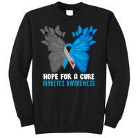 Hope For A Cure Diabetes Awareness Butterfly Tall Sweatshirt