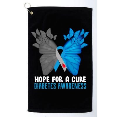 Hope For A Cure Diabetes Awareness Butterfly Golf Towel