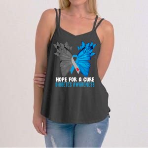 Hope For A Cure Diabetes Awareness Butterfly Women's Strappy Tank