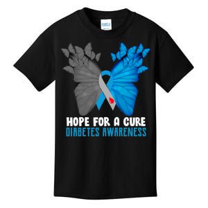 Hope For A Cure Diabetes Awareness Butterfly Kids T-Shirt