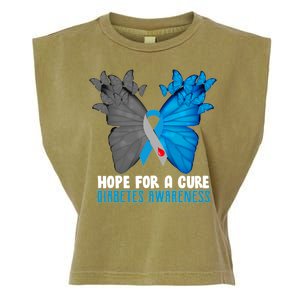 Hope For A Cure Diabetes Awareness Butterfly Garment-Dyed Women's Muscle Tee