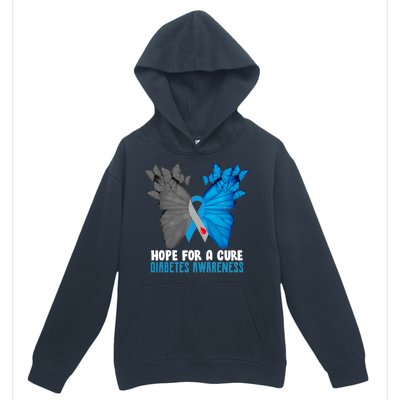 Hope For A Cure Diabetes Awareness Butterfly Urban Pullover Hoodie