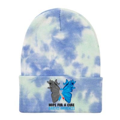 Hope For A Cure Diabetes Awareness Butterfly Tie Dye 12in Knit Beanie