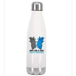 Hope For A Cure Diabetes Awareness Butterfly Stainless Steel Insulated Water Bottle