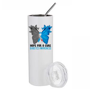 Hope For A Cure Diabetes Awareness Butterfly Stainless Steel Tumbler