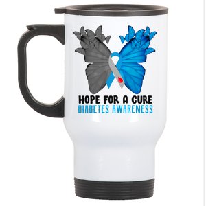 Hope For A Cure Diabetes Awareness Butterfly Stainless Steel Travel Mug