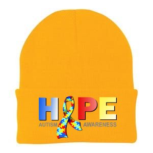 Hope For Autism Awareness Tribute Knit Cap Winter Beanie