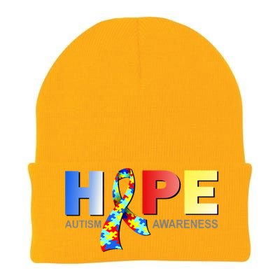 Hope For Autism Awareness Tribute Knit Cap Winter Beanie