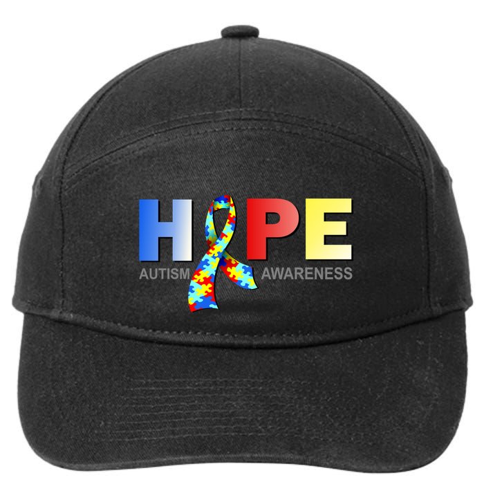 Hope For Autism Awareness Tribute 7-Panel Snapback Hat