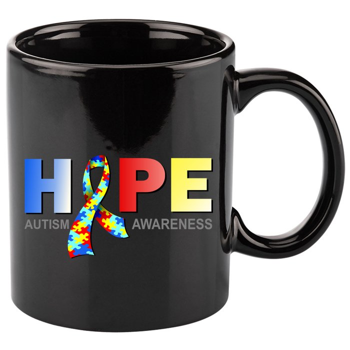 Hope For Autism Awareness Tribute 11oz C Handle Ceramic Mug