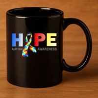 Hope For Autism Awareness Tribute 11oz C Handle Ceramic Mug