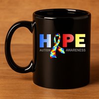 Hope For Autism Awareness Tribute 11oz C Handle Ceramic Mug