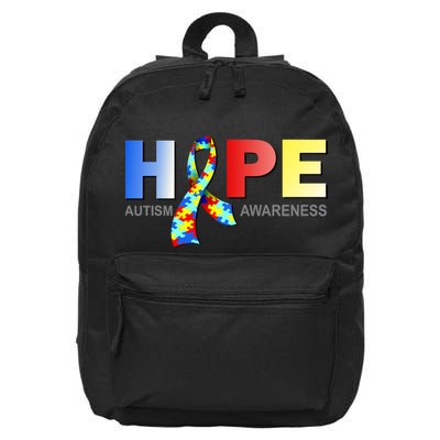 Hope For Autism Awareness Tribute 16 in Basic Backpack