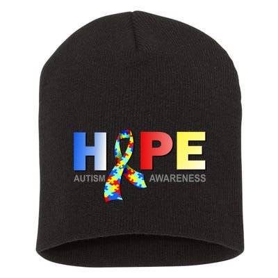 Hope For Autism Awareness Tribute Short Acrylic Beanie