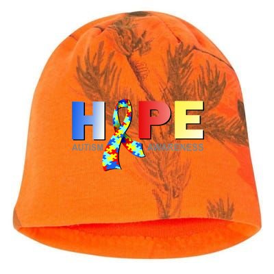 Hope For Autism Awareness Tribute Kati - Camo Knit Beanie