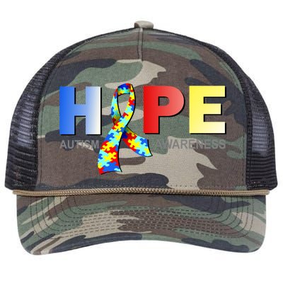 Hope For Autism Awareness Tribute Retro Rope Trucker Hat Cap